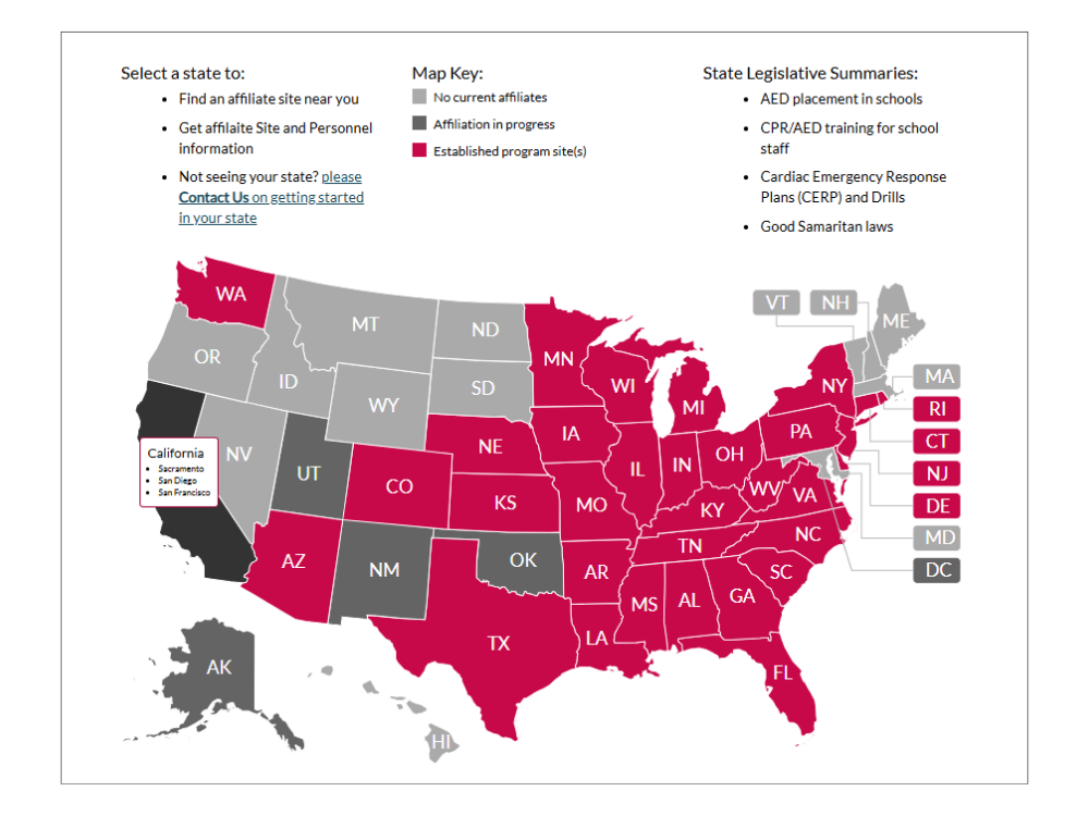 Project ADAM interactive map screenshot