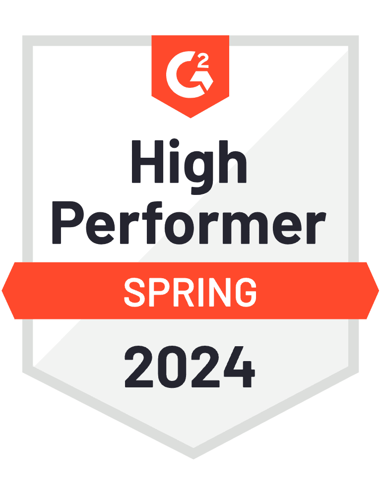 G2 High Performer badge for Spring 2024.