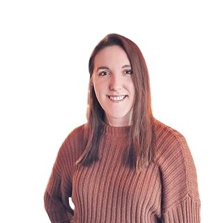 Woman standing in front of a white background