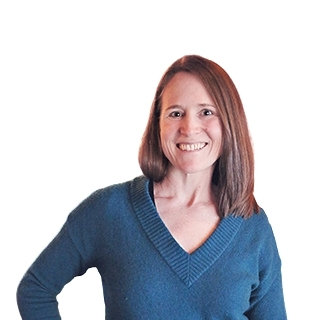 Woman standing in front of a white background