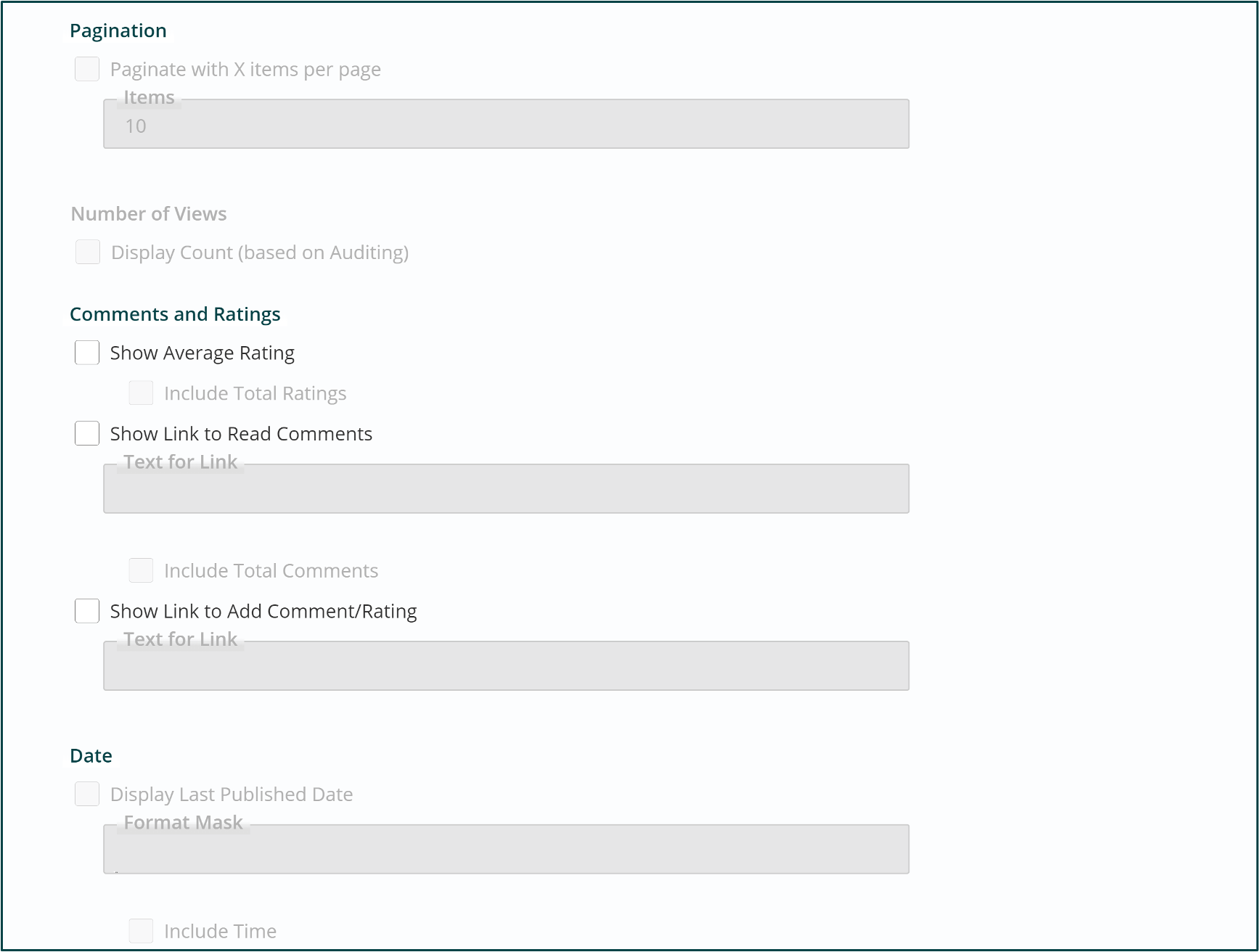 select links filter block