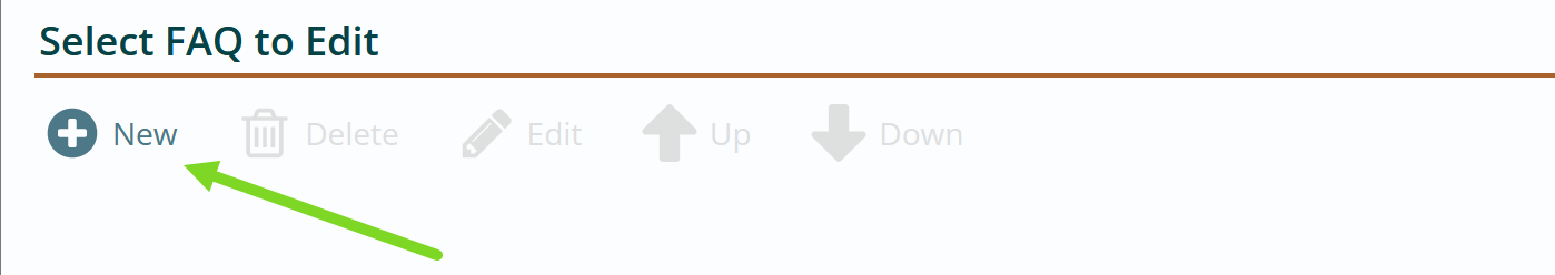 Add a new question to faq block screenshot