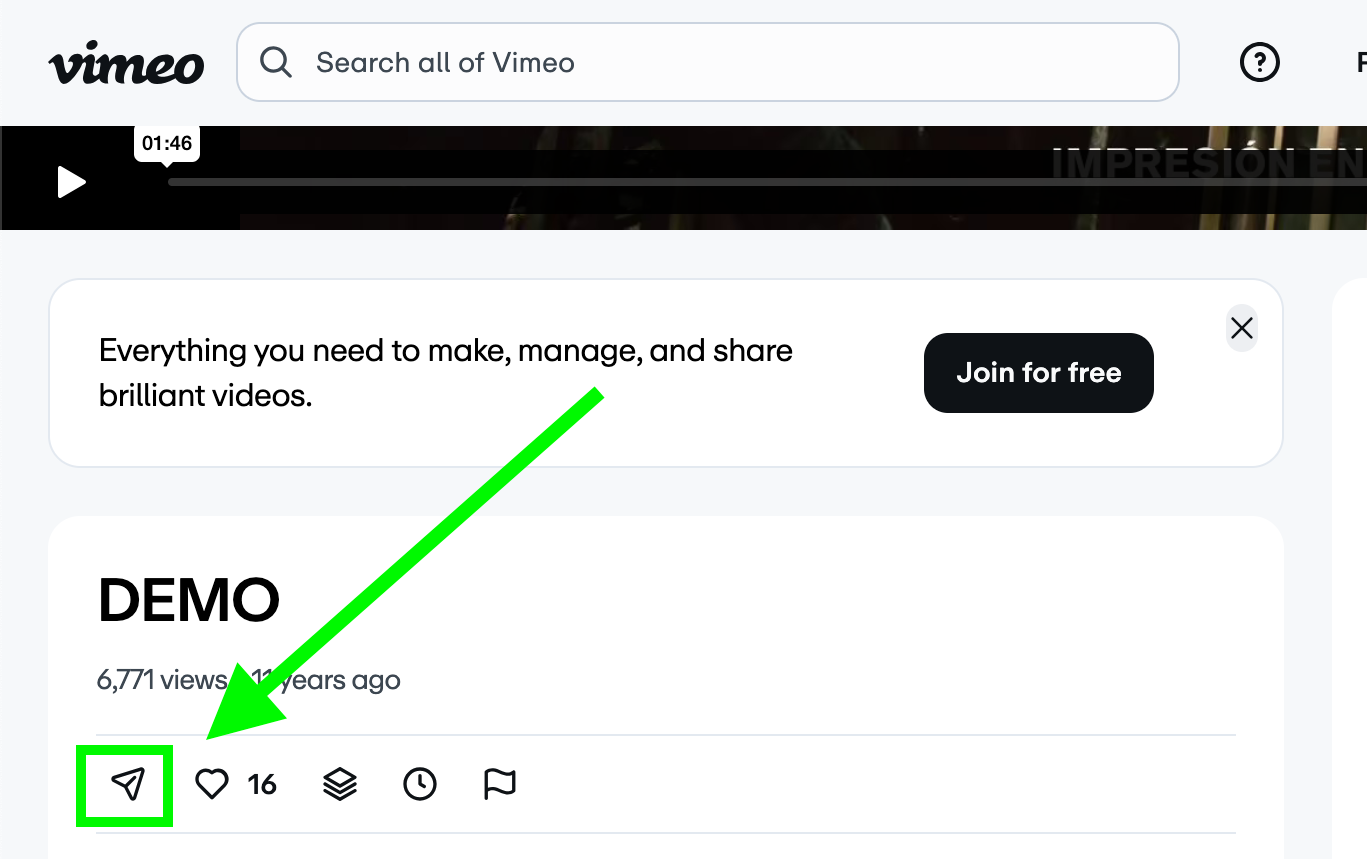 Vimeo share button
