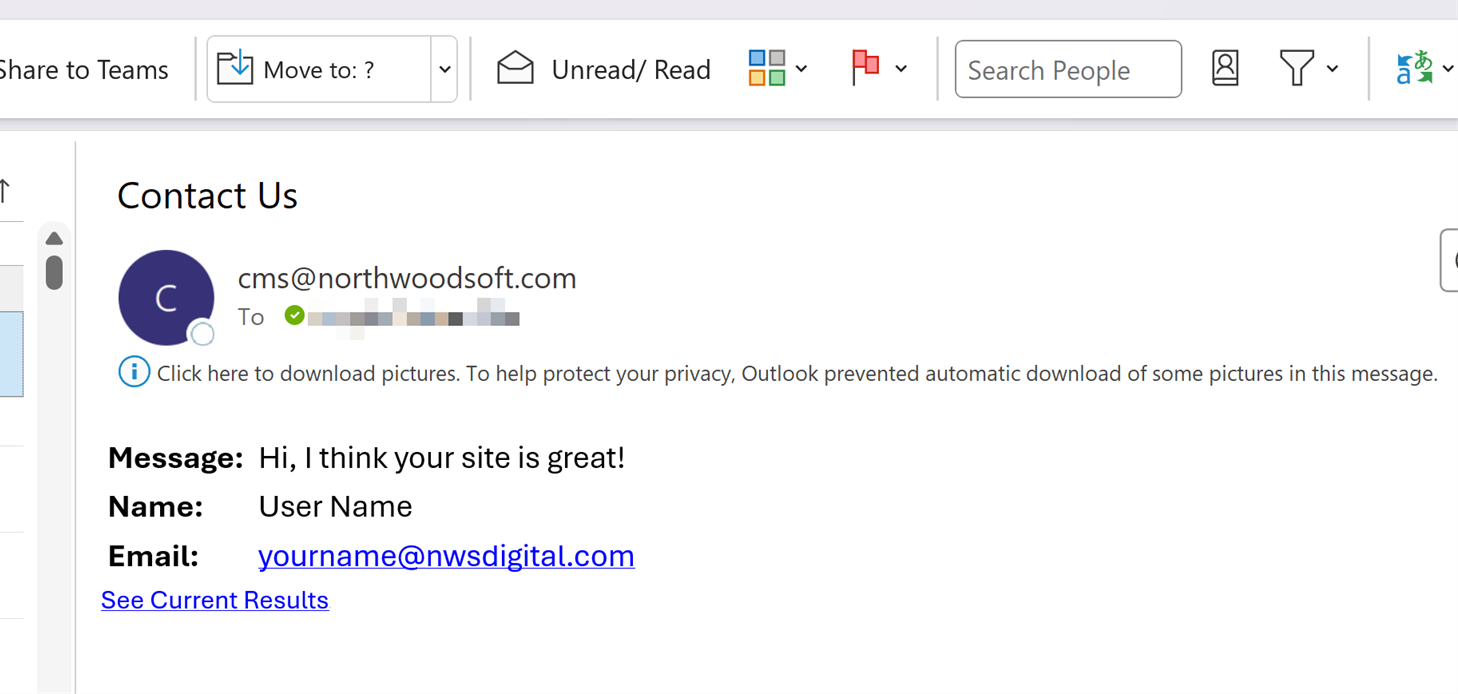 Email with form results