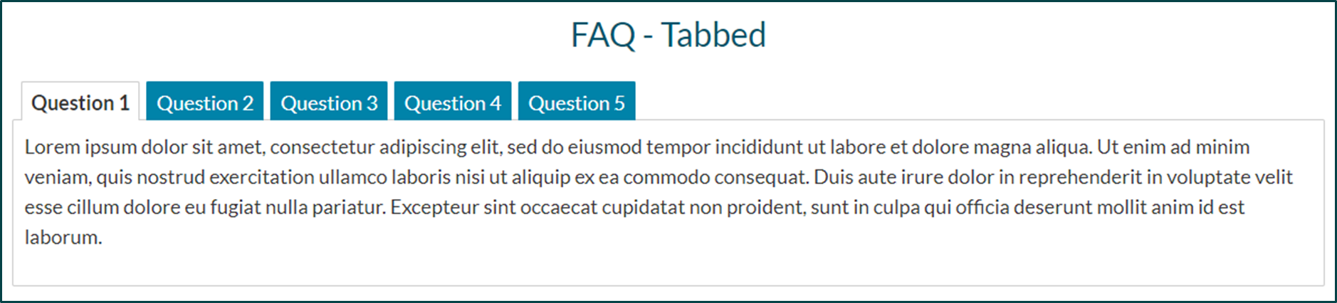 Tabbed FAQ Block