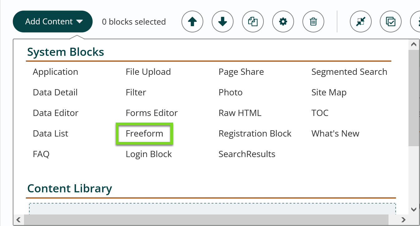 add freeform block