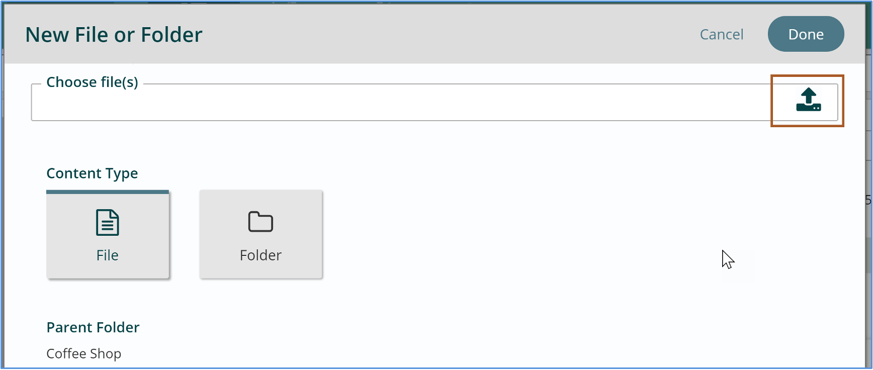 choose file button
