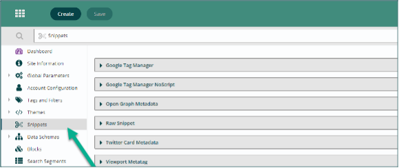 create snippets template
