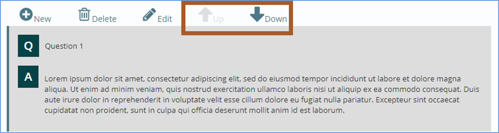 Adjust order of questions in FAQ block