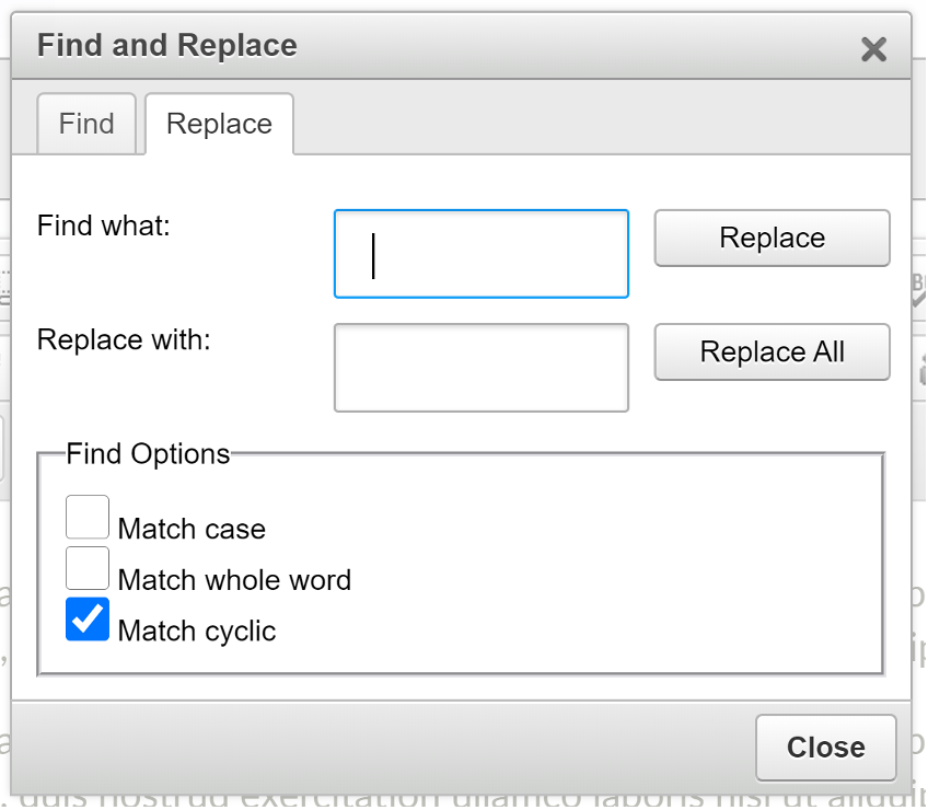 find and replace