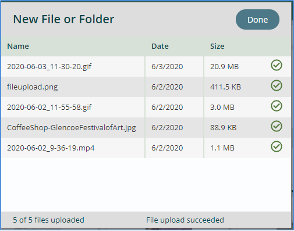 green check mark multiple files
