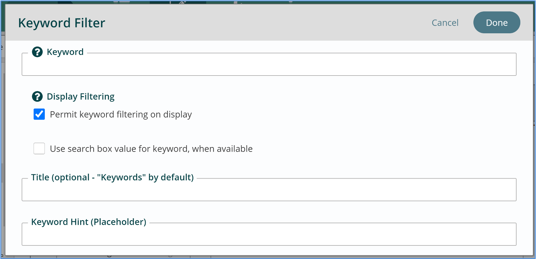 keyword filter