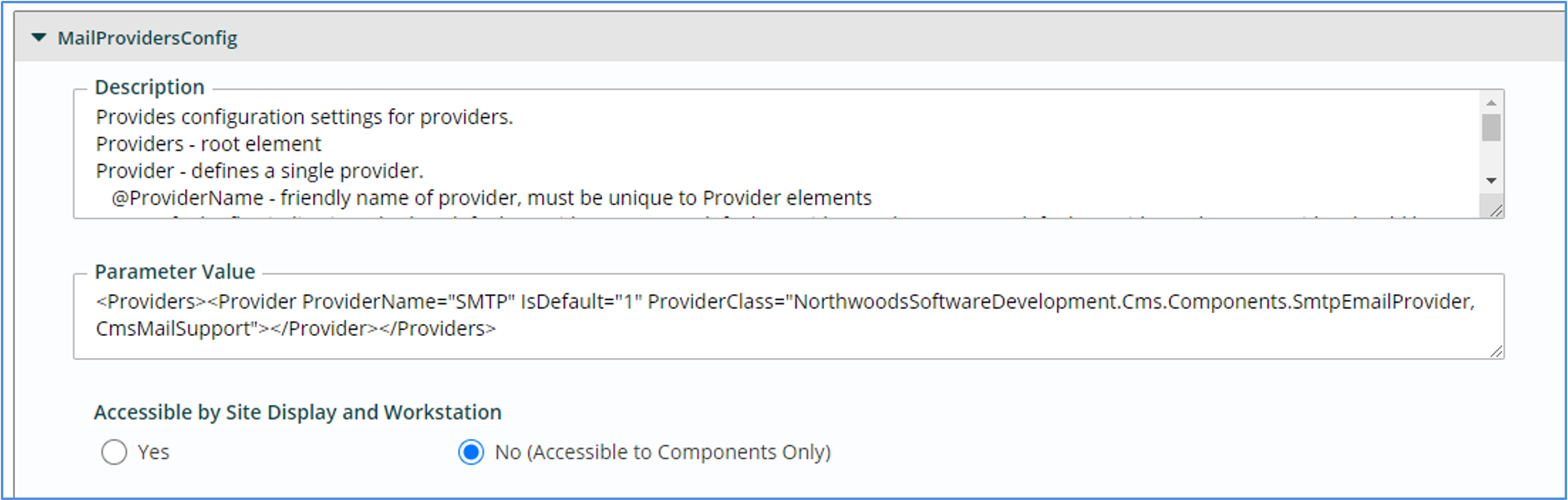 mail providers config