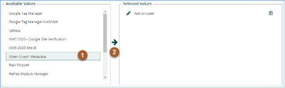 manage snippet parameters pop-up