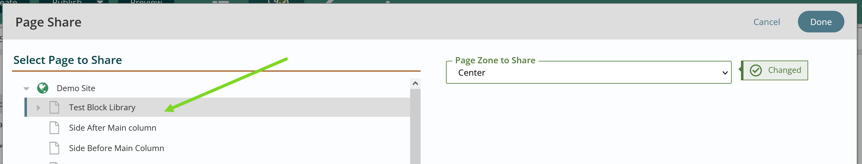 page zone to share