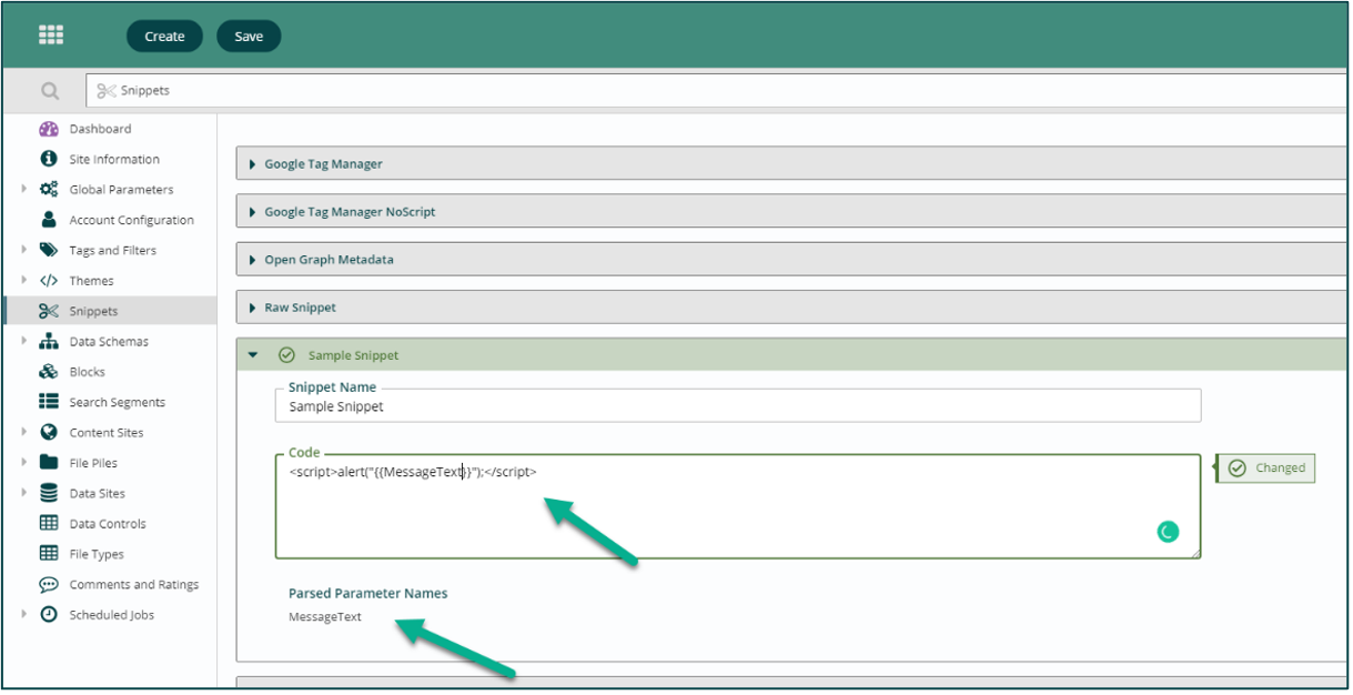 parsed parameter names