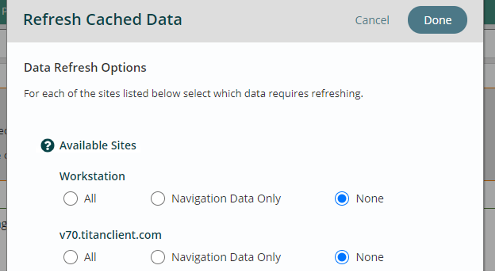 refresh cached data