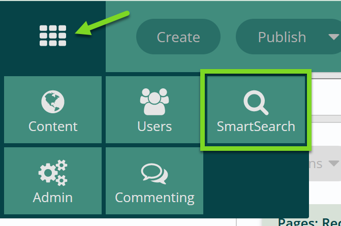 Select smart search from module selector