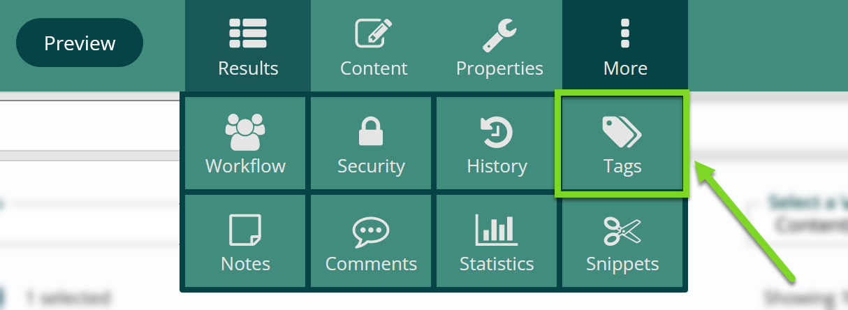 tags button app ribbon