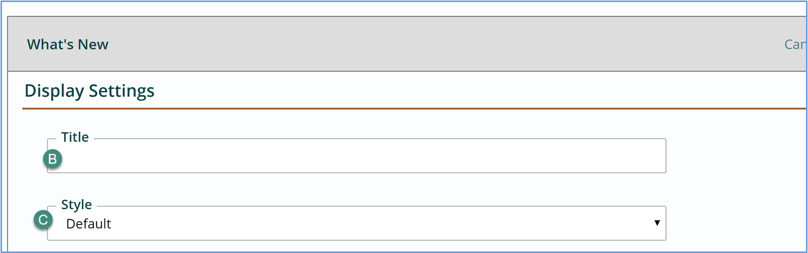title display settings